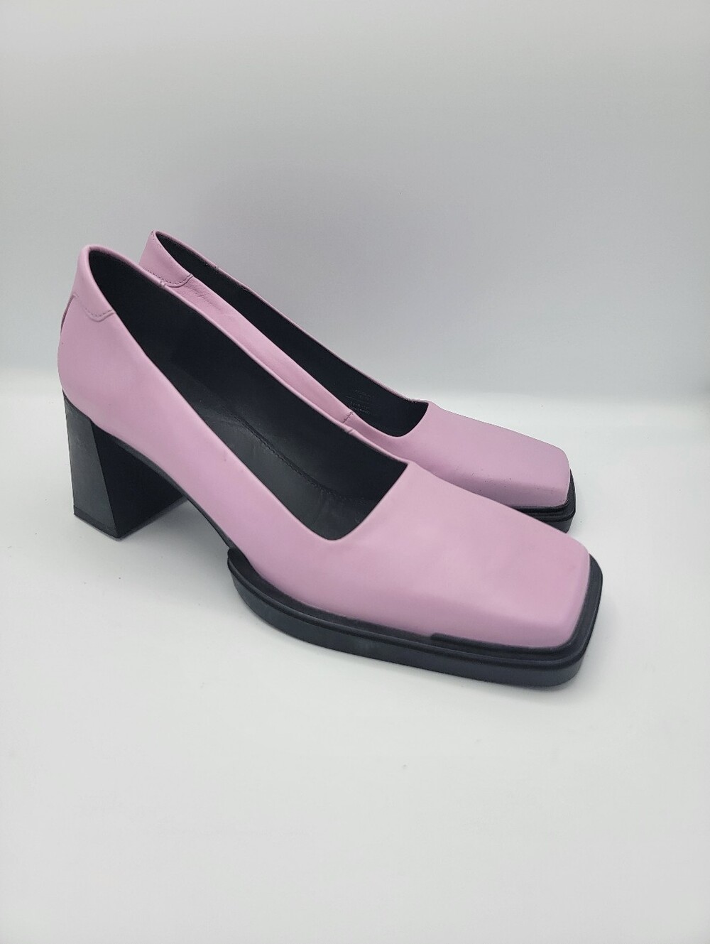 Vagabond Lilac Square-Toe Block Heel Pumps